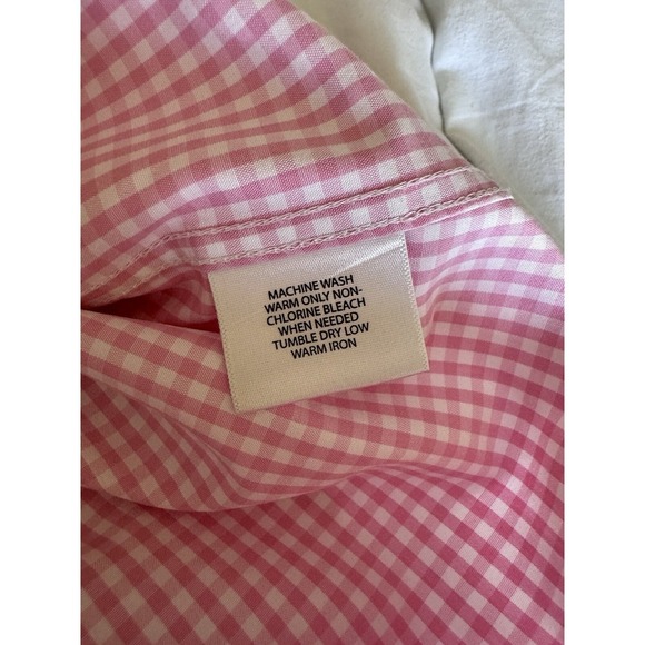 Vineyard Vines Whale Shirt Mens Medium Pink  Gingham Check Button Down Shirt EUC - Picture 10 of 12